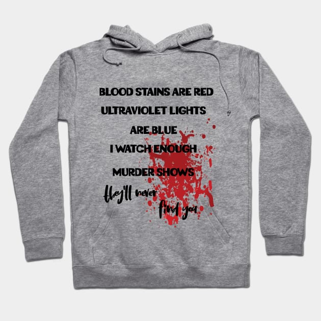 Blood stains are red ultraviolet lights are blue fun Hoodie by TheYouthStyle